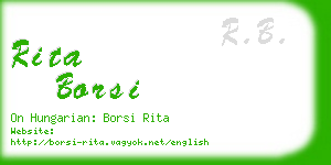 rita borsi business card